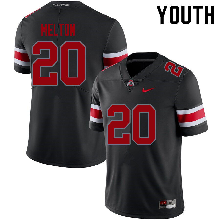 Youth #20 Mitchell Melton Ohio State Buckeyes College Football Jerseys Sale-Blackout